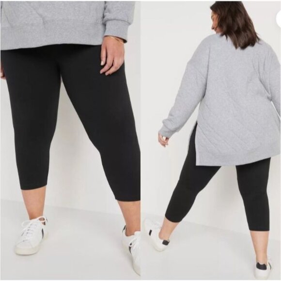 NWOT Old Navy Active Wear Black PowerSoft High-Rise Leggings Go-Dry Women's 4X - Picture 1 of 11